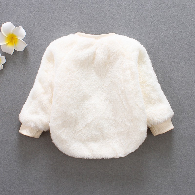 Áo Sweater Vải Nhung Ấm Áp Thời Trang Mùa Đông Cho Bé Gái