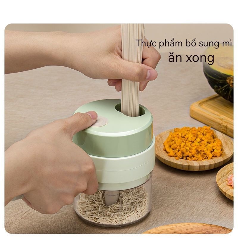 Máy xay tỏi ớt đa năng GAT.LING siêu khỏe nghiền rau củ cầm tay 4 in 1 sạc USB MIIBOOSHI D2.112