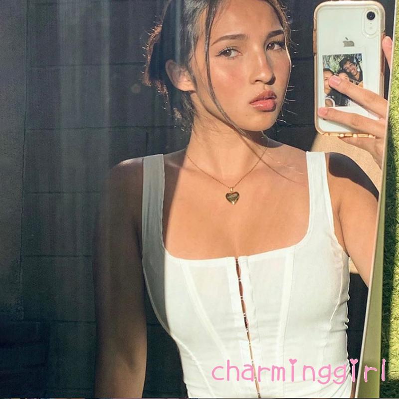 Áo Lửng Hai Dây Khóa Trước Quyến Rũ Cho Nữ