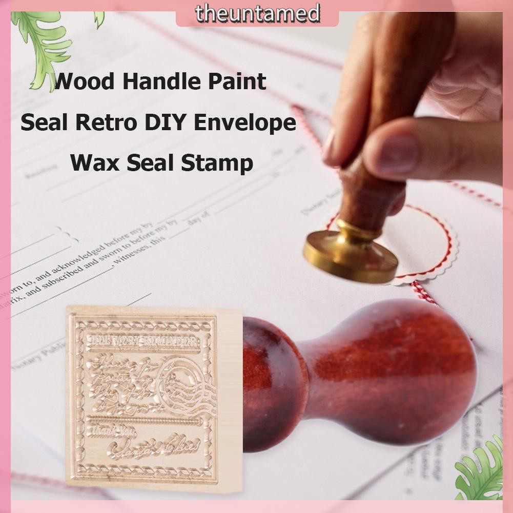 Con dấu hình vuông vintage dùng trang trí lưu bút DIY