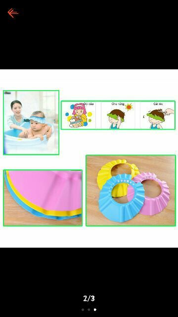 Mũ chụp có bịch tai gội đầu tắm cho bé - mũ tắm có tai bịch cho bé.