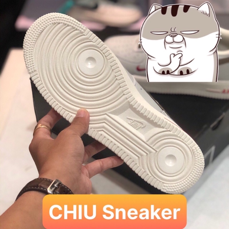 [ CHIU Sneaker ] Giày Sneaker af1 vệt nâu cà phê sữa phiên bản cao cấp da thật full da thật