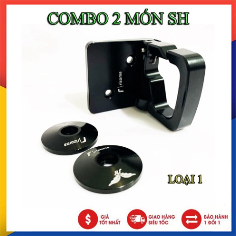 Combo móc cnc + đôi ốc gương cnc lắp SH cao cấp