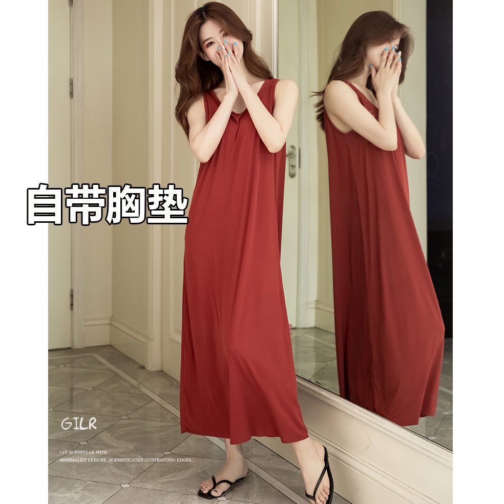 Đầm Ngủ Lụa Lạnh Cao Cấp Cỡ Lớn Có Đệm Ngực Thời Trang Mùa Hè Cho Nữ | BigBuy360 - bigbuy360.vn