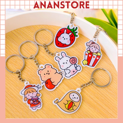 Móc Chìa Khóa Cute, Móc Khóa Xe Máy Mica Trong Suốt ANANStore