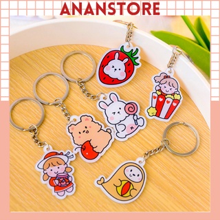 Móc chìa khóa cute, móc khóa xe máy mica trong suốt ananstore