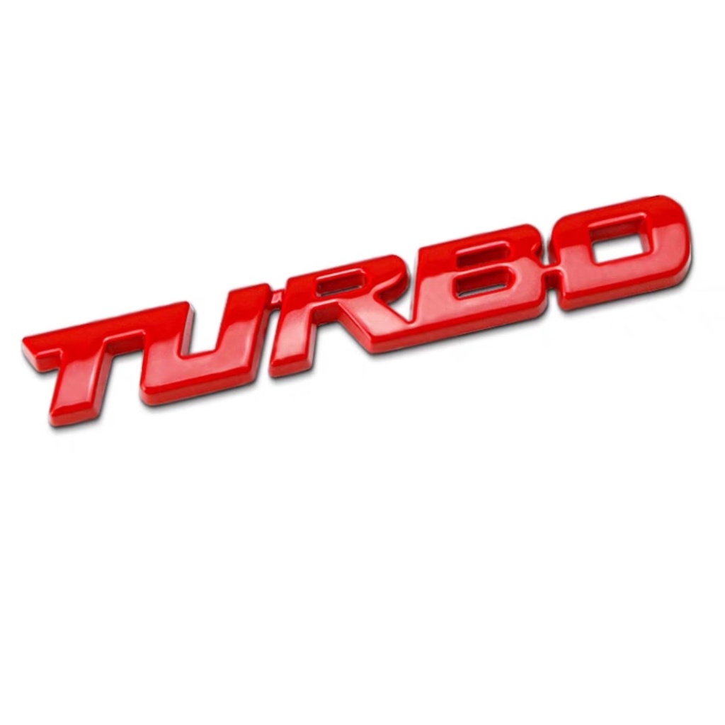 Logo &quot; turbo &quot; bằng kim loại dán trang trí xe hơi