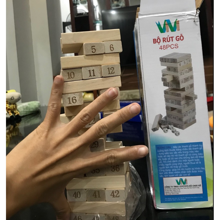 Rút gỗ đồ chơi trẻ em 48 thanh loại lớn vivitoy