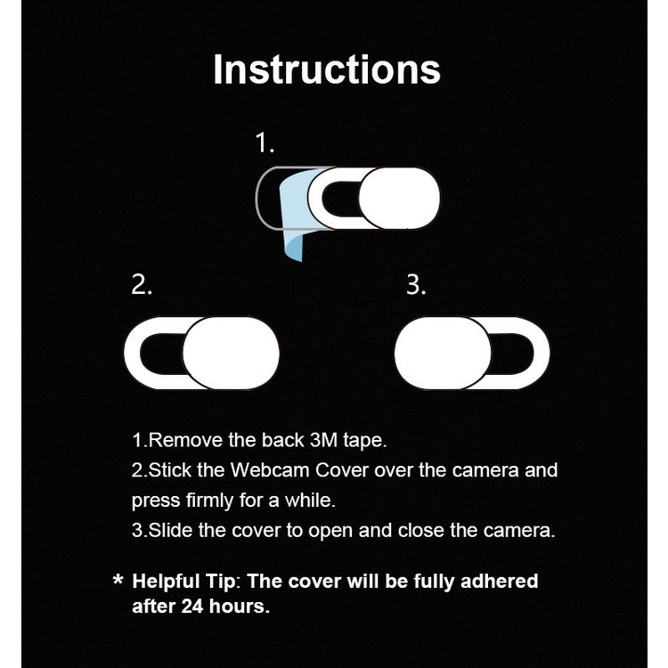 Set 2 Miếng Dán Che Camera WebCam Siêu Mỏng Dạng Trượt Cho Web IPhone Macbook iPad Laptops