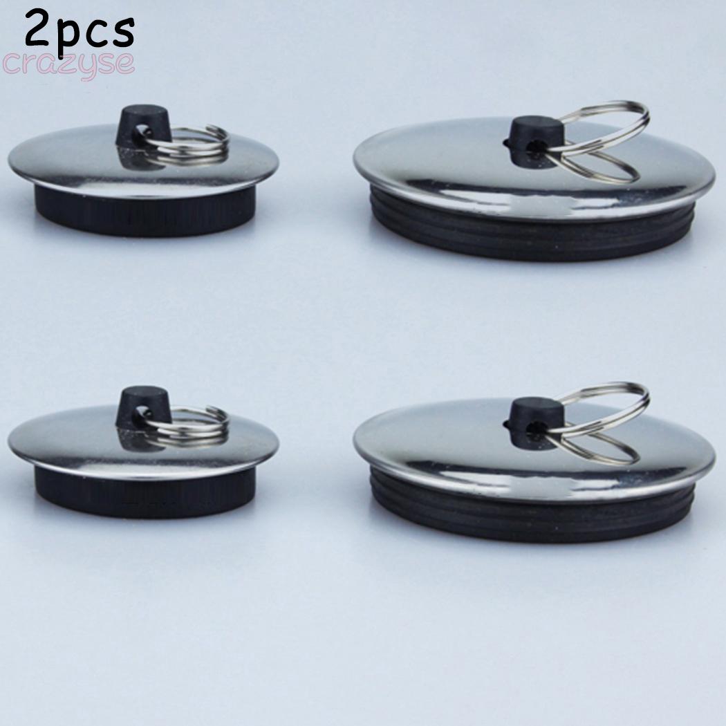 Set 2 Nắp Đậy Lỗ Thoát Nước Bồn Rửa Mặt 39 / 57mm Mạ Crom Siêu Bền Tiện Dụng Cho Nhà Tắm