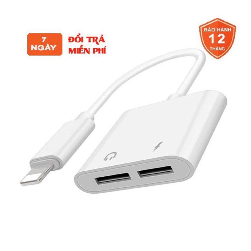 Jack chia cổng iPhone có MIC [Bảo hành 12 THÁNG] Giắc chuyển đổi lightning vừa sạc vừa nghe nhạc  cho iPhone Phụ kiện HC