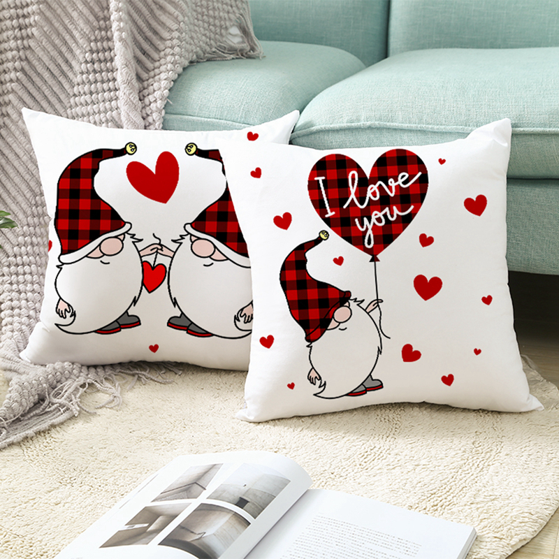 Vỏ gối bằng Polyester hình búp bê vô diện xinh xắn làm quà tặng valentine