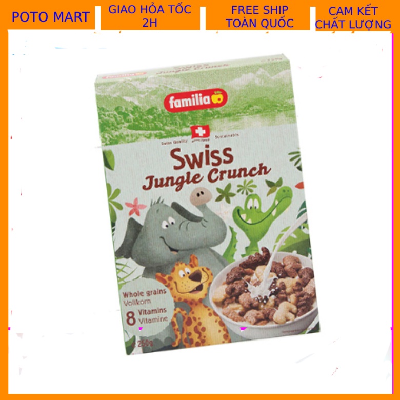 Ngũ Cốc Vị Sô Cô La, Vani & Mật Ong Cho Bé Swiss Jungle Crunch 250gr- Thụy Sĩ