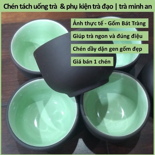 6 Ly Tách Gốm Sứ Bát Tràng, chén uống trà bắc chè Thái Nguyên Tân Cương 5.5 x 3.5cm
