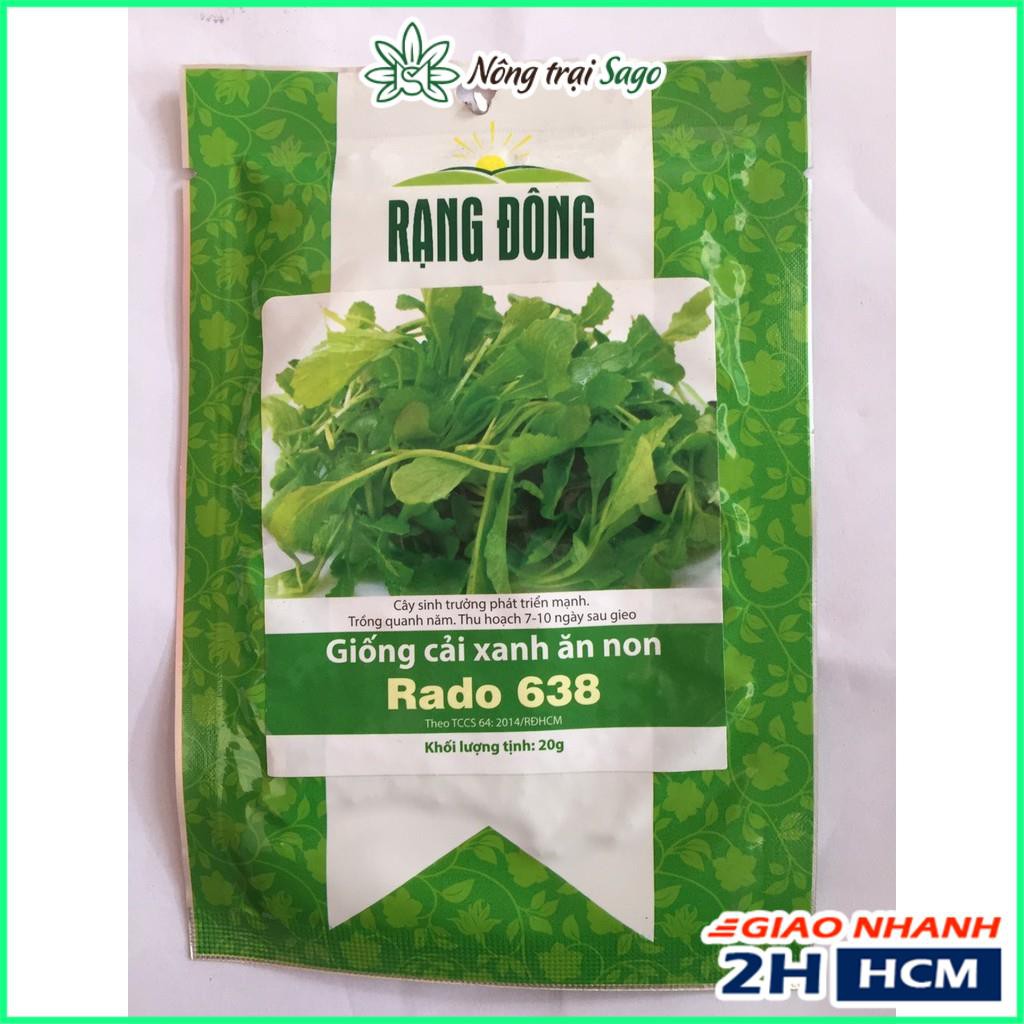 Hạt giống Cải Bẹ Xanh Mỡ Ăn Non Nhanh Thu Hoạch, Nảy Mầm Tốt (gói 20gr) - Nông Trại Sago