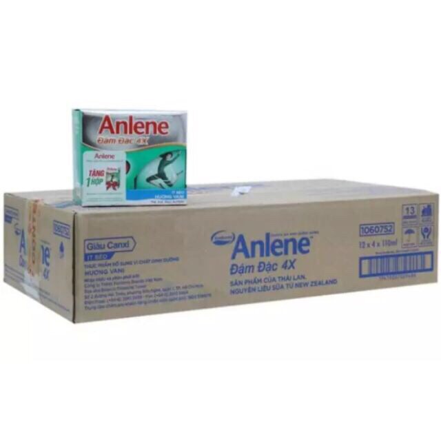 Thùng 12 lốc Anlene nước hương Vani