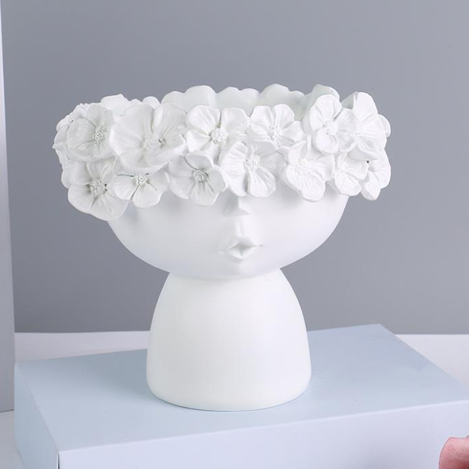 HAPPY Modern Home Ornaments Mona Vase Decor Flower Desktop Storage Pot Resin For Flowers Art Head Shelf Planter Vases
