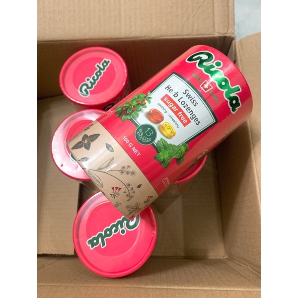 Kẹo thảo mộc không đường Ricola Swiss Herb Fitnest Selection - Hộp giấy 2 vị 100g