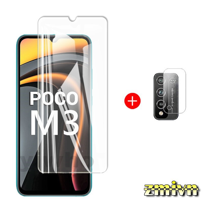 Cường lực trong suốt  Xiaomi Poco M3 Full màn 98% / Cường lực dẻo Camera