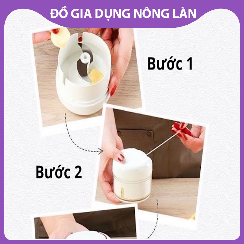 Cối xay tỏi ớt cầm tay đa năng thế hệ mới, máy xay tỏi ớt kéo tay, máy xay tỏi Mini NL Shop