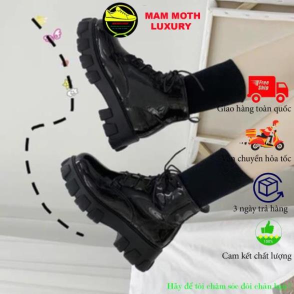 Giày bốt nữ, giày cao cổ nữ thời trang Hàn Quốc  VIDEO THẬT Boot hai màu da đen bóng, mờ siêu hót shop giày MAM MOTH