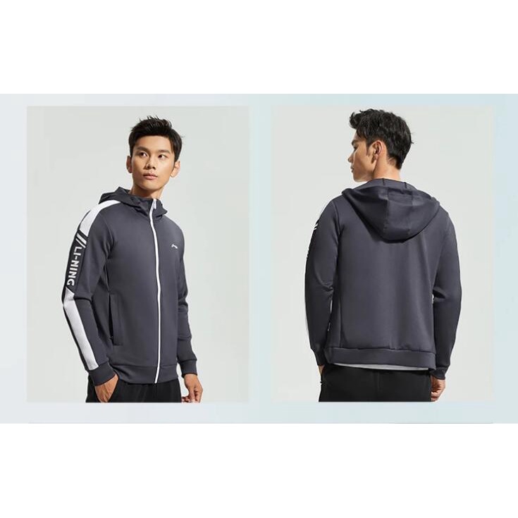 Áo khoác nỉ nam Lining có mũ AWDR459 - Sẵn size M, L