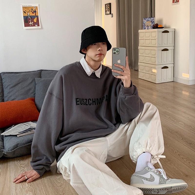 Áo sweater,áo nỉ in chữ ngực form rộng nam nữ mặc cực đẹp | BigBuy360 - bigbuy360.vn