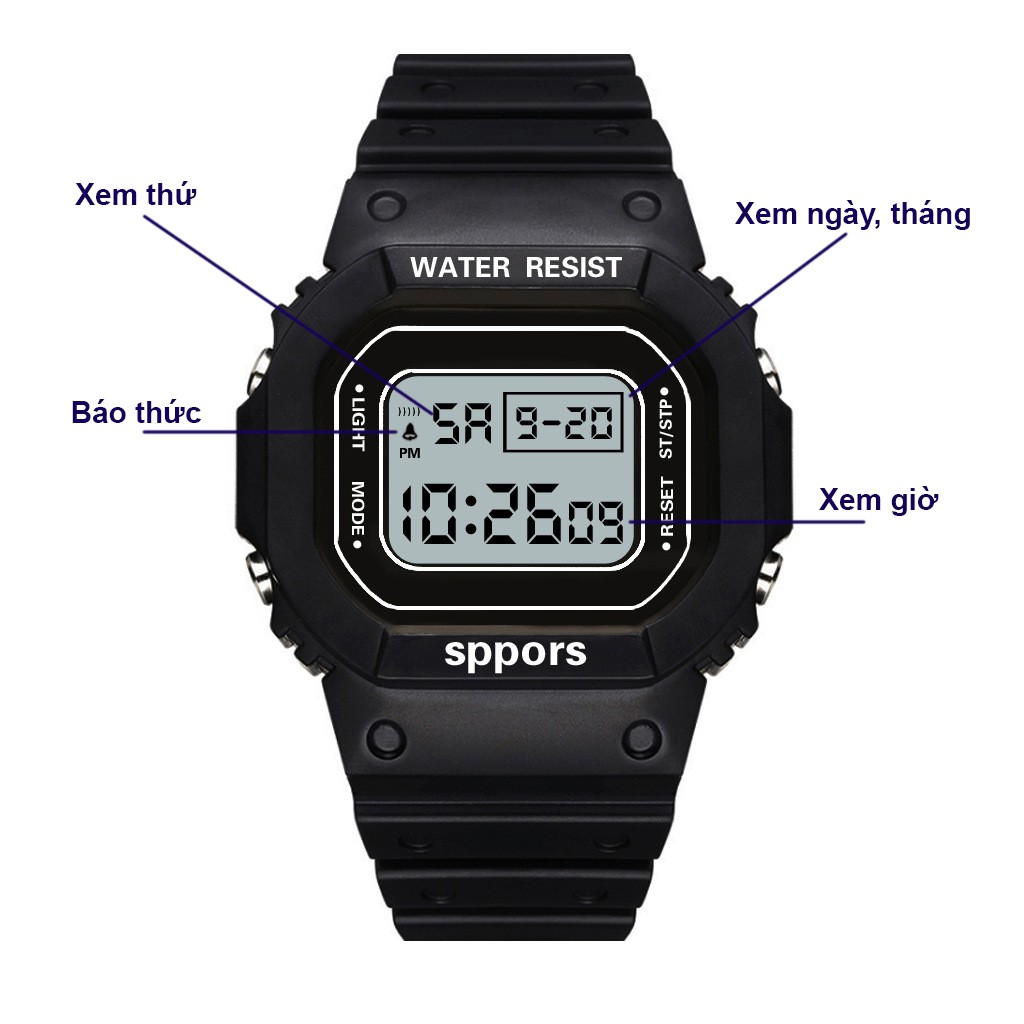 Đồng hồ điện tử nam nữ SPPORS S02 thể thao cá tính full chức năng