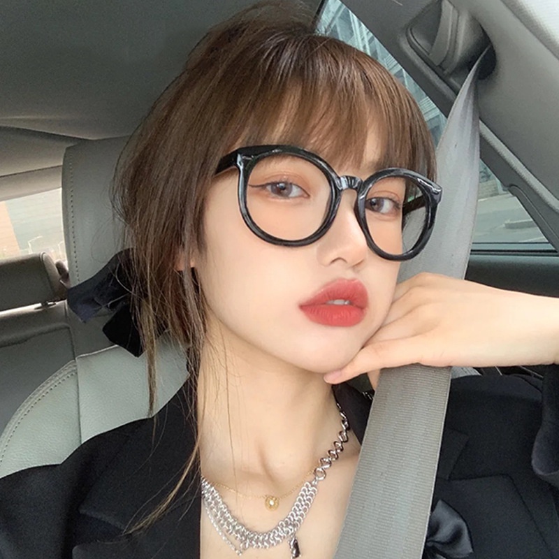 Mắt kính tròn mèo dễ thương cho nữ gọng nhựa