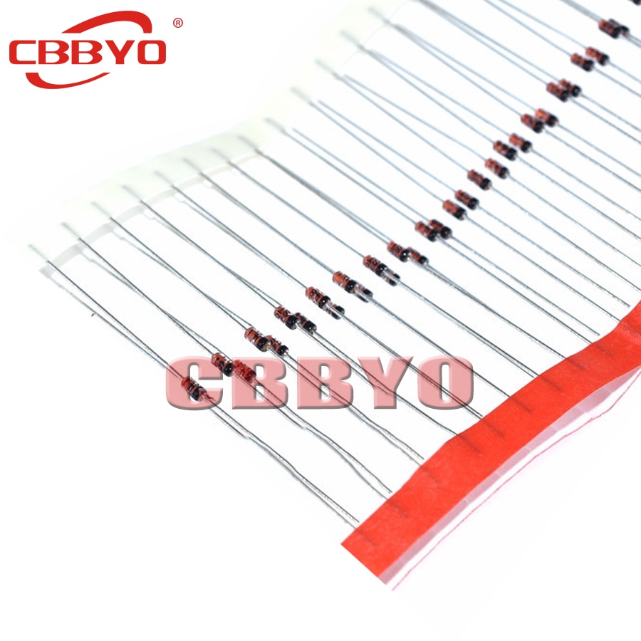 Set 100 Đi Ốt Đi Ốt 1W DO-41 3V 3V3 3V6 3V9 4V3 4V7 5V1 5V6 6V2 6V8 7V5 8V2 9V1 10V 11V 12V 13V 15V 1N4733A 1N4742A 1N4742A Mới