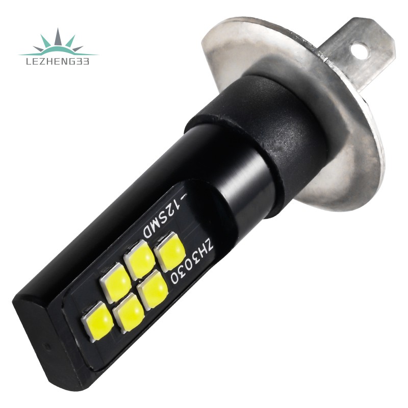 2 Bóng đèn led sương mù H1 12v-24v 12smd 3030 chip W5W194 cho xe hơi
