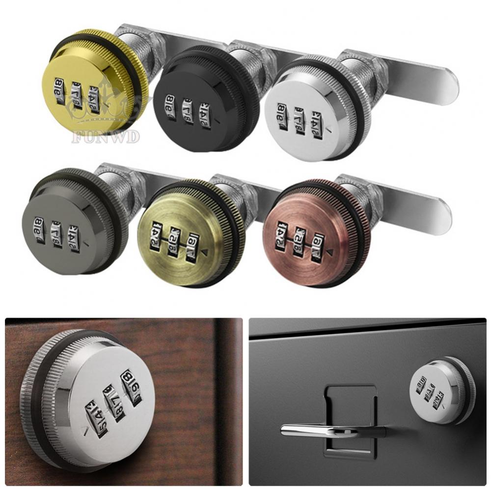 【FUNWD】3 Digital Code Combination Lock Cabinet Mailbox Password Locker Cupboard Drawer