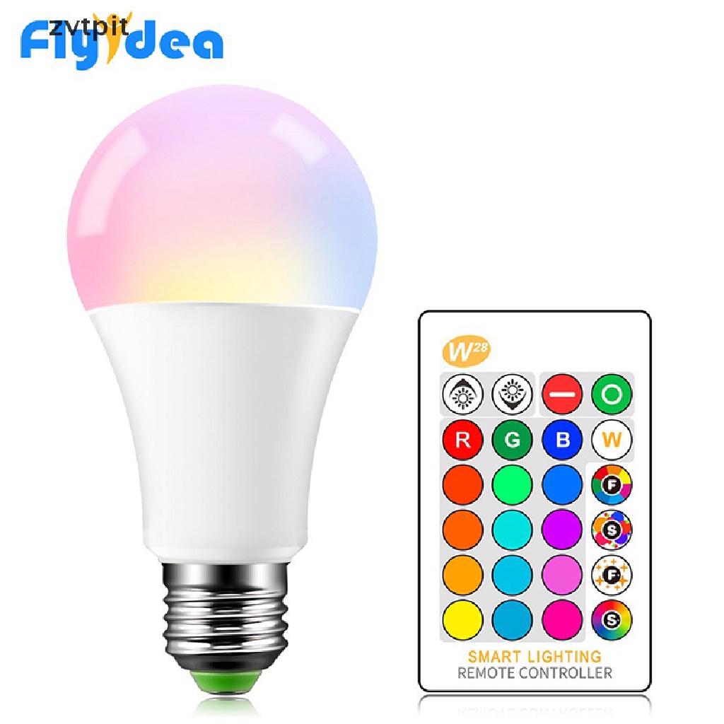 [ZVPT] E27RGBW Bulb Lights 15W RGB Changeable Colorful LED Lamp With Remote Memory Mode DSF