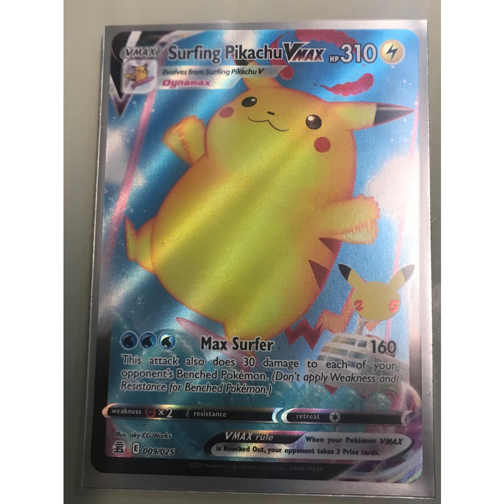 thẻ bài pokemon tcg Surfing Pikachu VMAX - 9/25 - Ultra Rare