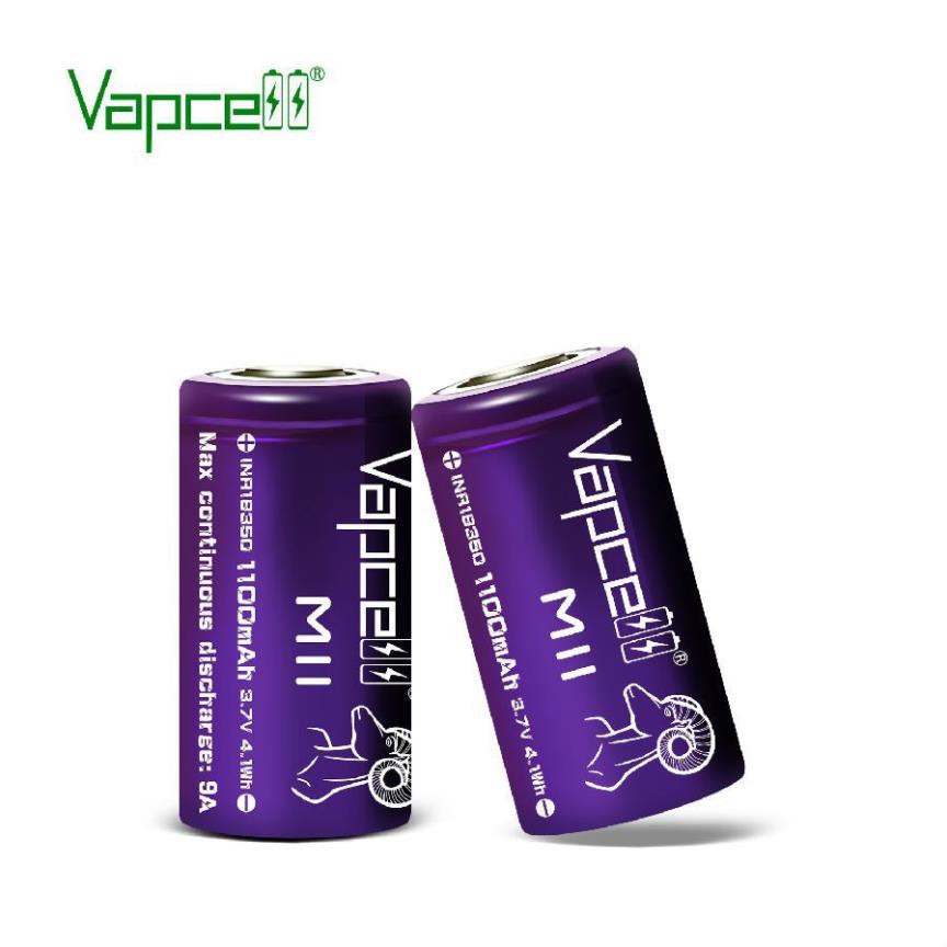 [HÀNG CAP CẤP] PIN SẠC DỰ PHÒNG VAPCELL INR18350 DUNG LƯỢNG 1100MAH DÒNG XẢ 9A