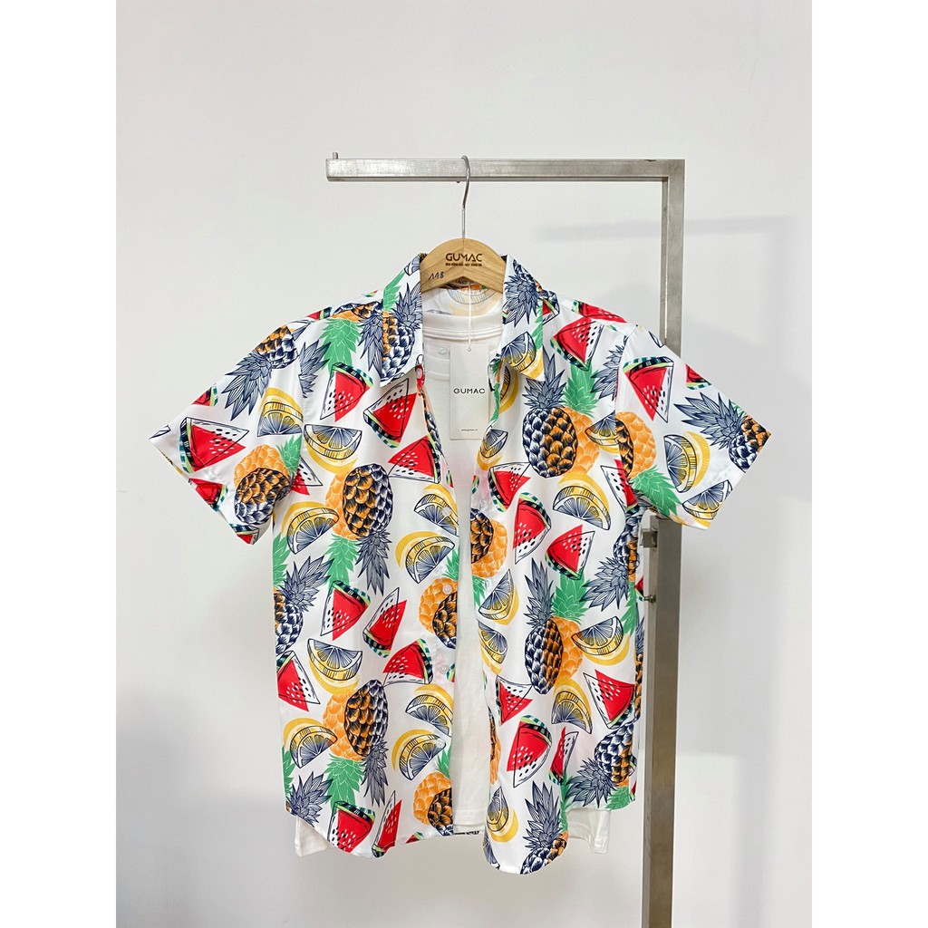 [Mã WABRGD12 giảm 10% đơn 250K] Áo sơ mi nam tay ngắn in dứa GUMAC ANB6108 | BigBuy360 - bigbuy360.vn