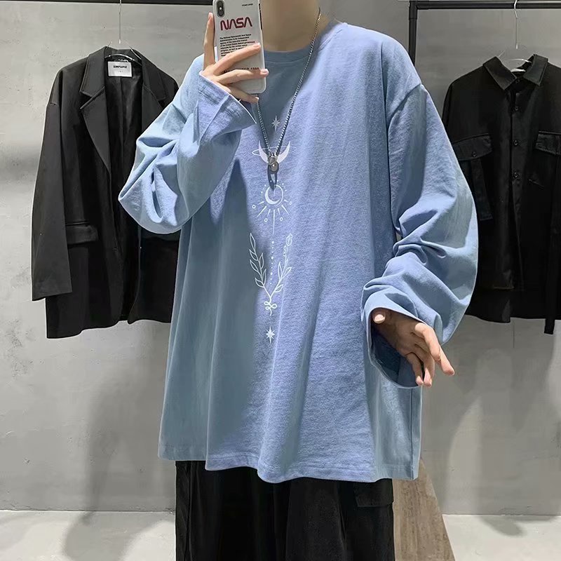 Áo thun dài tay dáng rộng thời trang cá tính cho nam size M-5XL