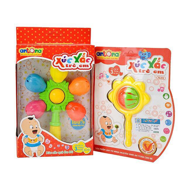 Đồ Chơi Trẻ Em  Combo Bộ 3 Món Xúc Xắc Chùy- Xúc Xắc Trống - Xúc Xắc Hoa Qủa Chính Hãng Antona