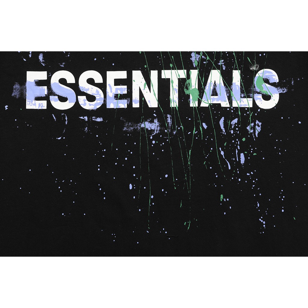 FEAR OF GOD FOG Duplex ESSENTIALS splash ink letter graffiti loose high street trend short-sleeved T-shirt