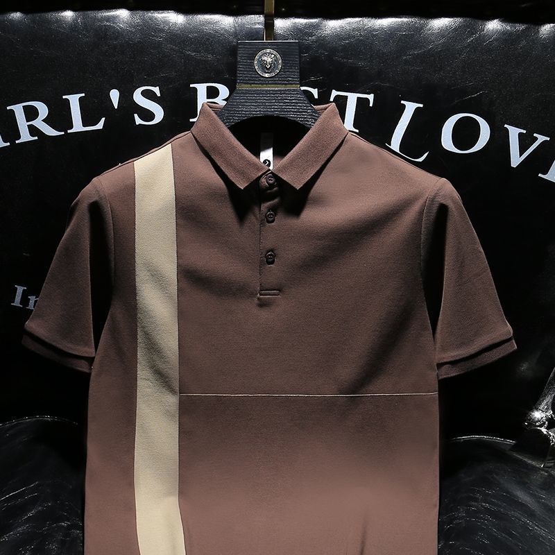 Áo Thun Polo Ngắn Tay Màu Sắc Tương Phản Thời Trang Cho Nam