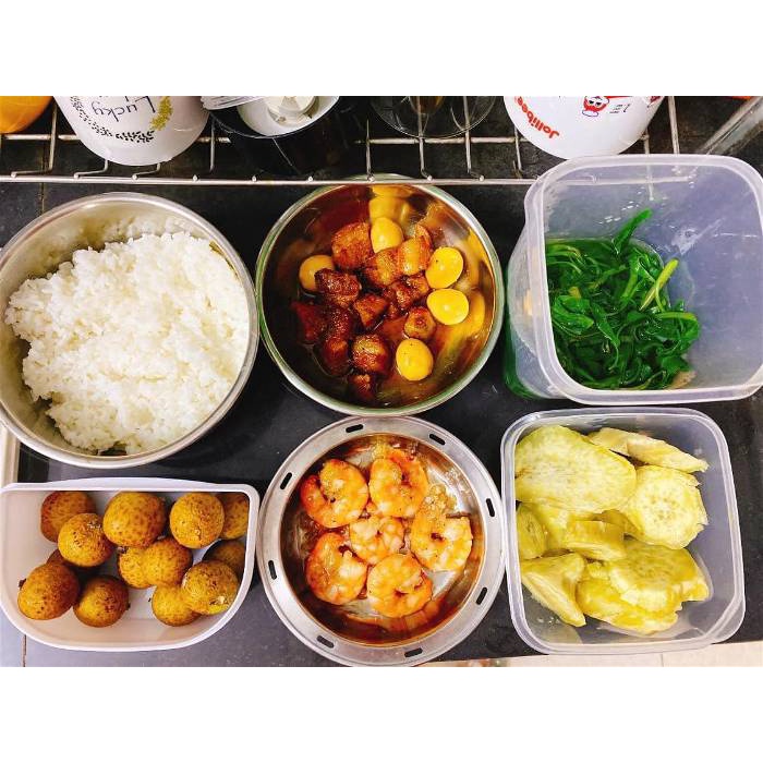 Bộ hộp cơm giữ nhiệt văn phòng cao cấp cắm điện inox 3 tầng - Chính hãng dododios