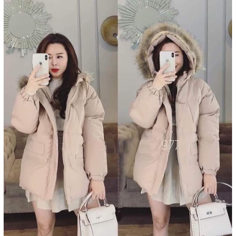 Áo Phao Béo Xinh thu Đông Bao Ấm Dáng rộng Siêu Xinh