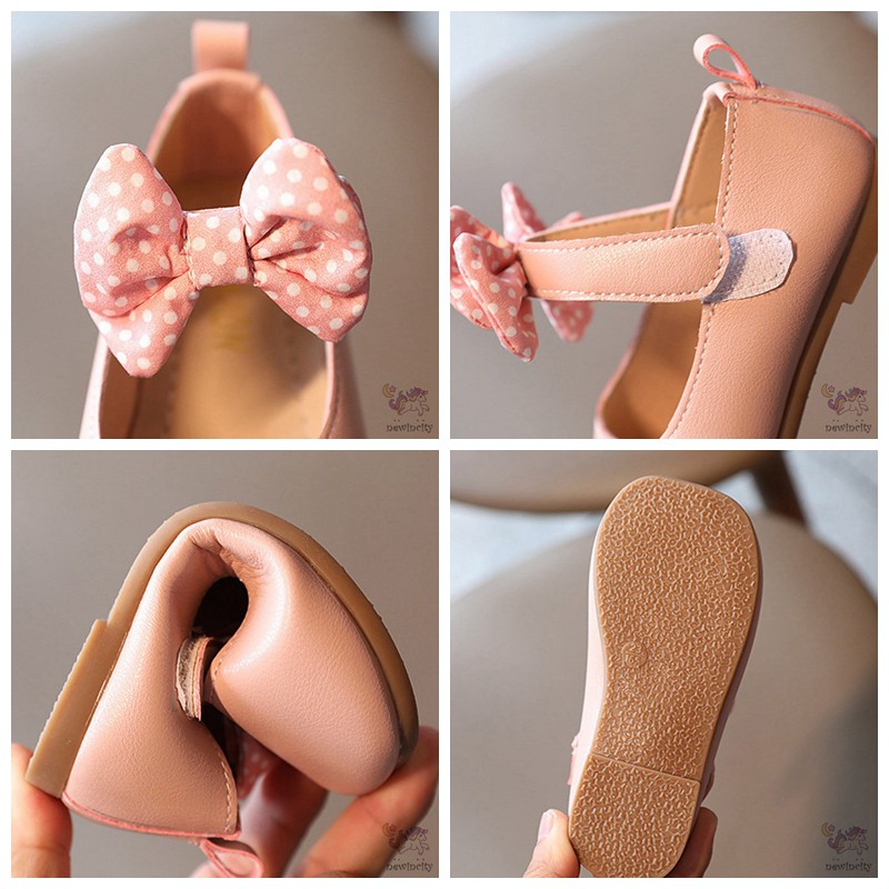 Giày búp bê đế mềm đính nơ xinh xắn phong cách Hàn Quốc thời trang cho bé gái
