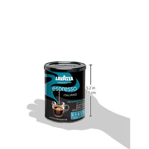 Cà phê Ý Lavazza rang xay sẵn Lavazza Espresso Decaffeinato Italiano Ground Coffee Blend, 100% Arabica hộp 226.8 gram [M