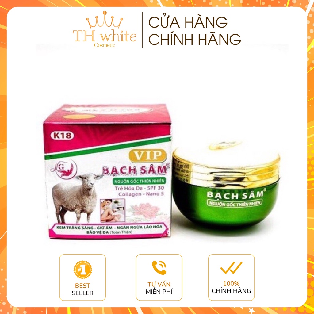 Kem Trắng Sáng - Giữ Ẩm - Ngừa Lão Hoá Bảo Vệ Da Toàn Thân Bạch Sâm K18 300g