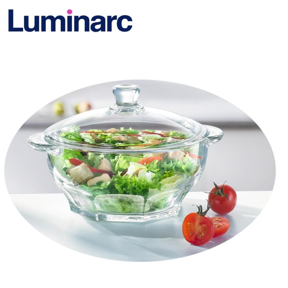 Thố thủy tinh Luminarc có nắp 1L H1582, dùng lò vi sóng và máy rửa bát | Hàng chính hãng