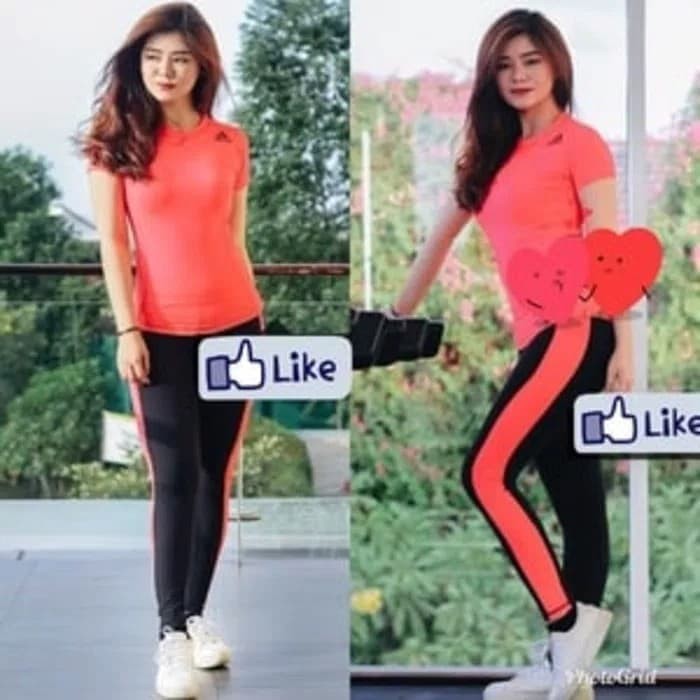 Bộ Quần Áo Tập Thể Dục Thể Thao Clna Pjg + Adidas Tay Áo 1