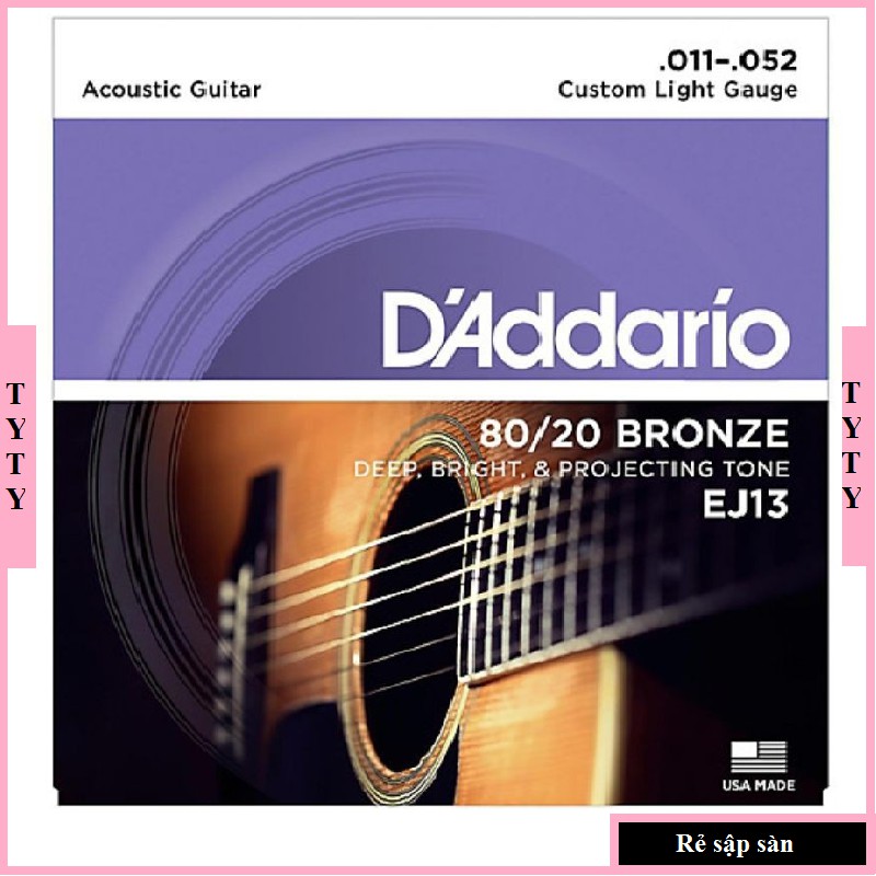 [Mã LIFE20KALL giảm 10% đơn 50K] Dây Đàn Guitar Acoustic Daddario EJ13 [kèm quà tặng] TYTYmusic