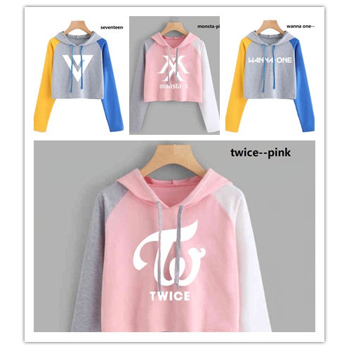 Mới Áo Hoodie In Hình Nhóm Nhạc Wanna One Monsta X Seventeen Twice