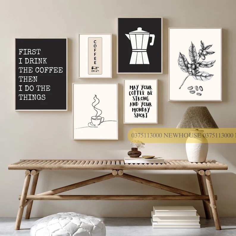 Set tranh canvas trang trí quán cafe CAFE34